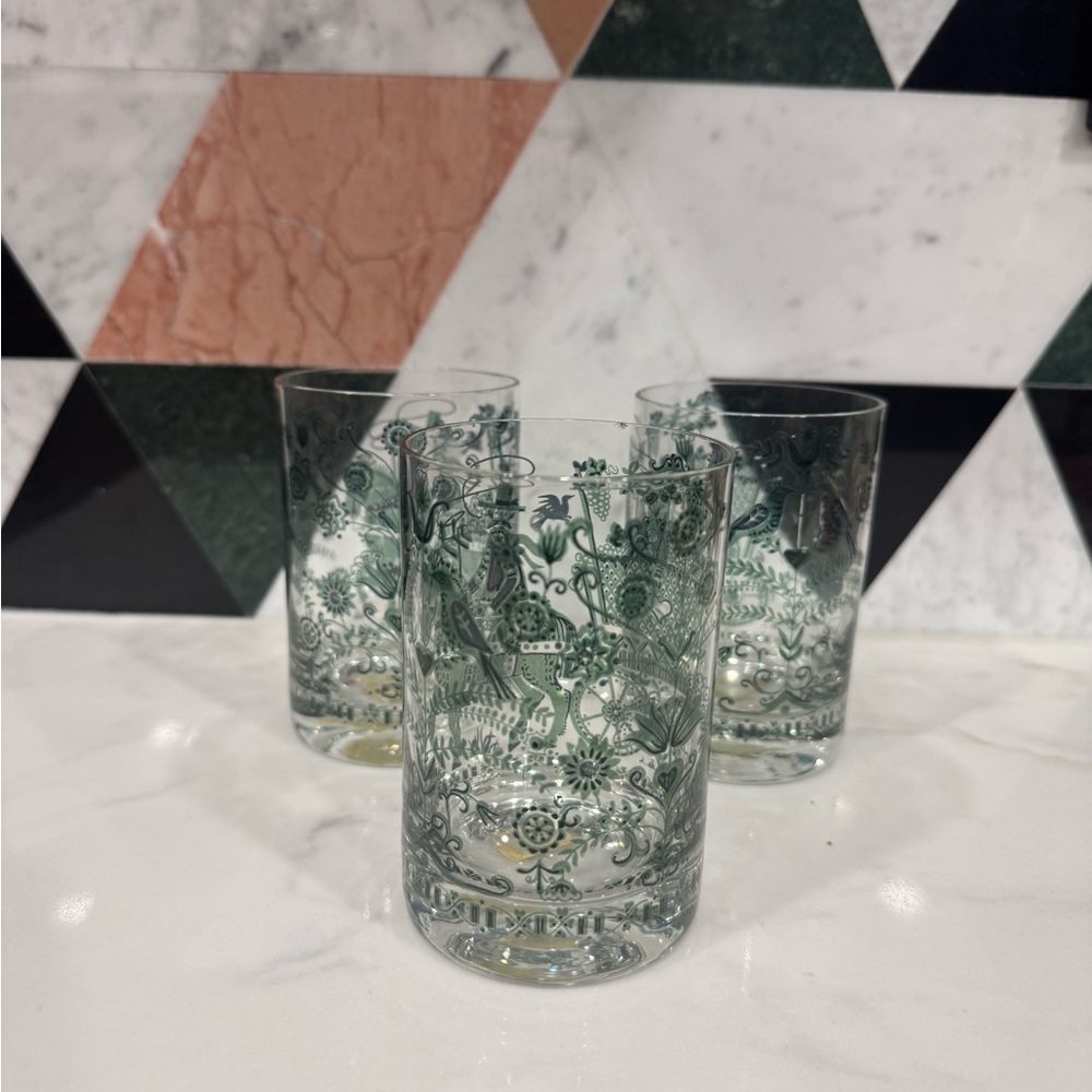 Vintage Kurt Hammer German Folk Art Drinking Glasses (Set of 3)